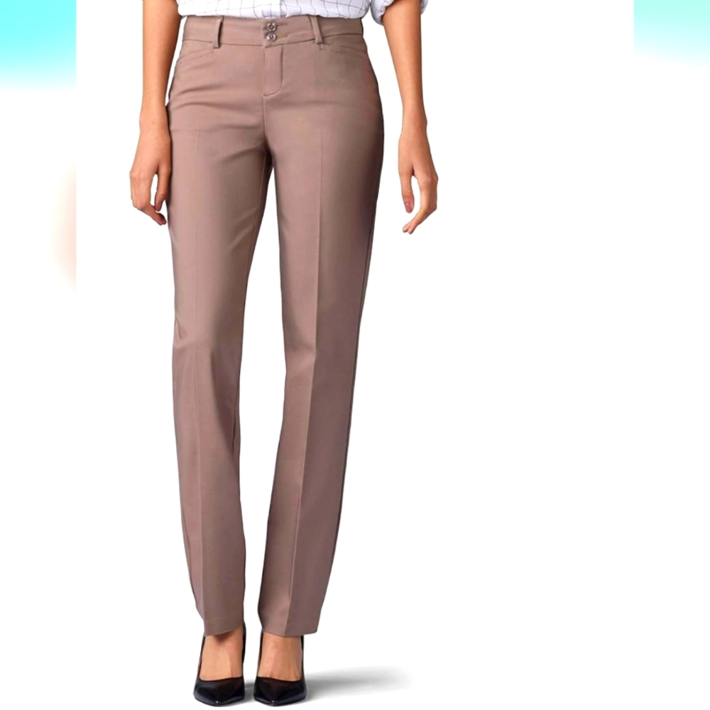 NWT Lee 18 Long Mid-Rise Straight Leg Regular Fit Pants Khaki *AT-1135